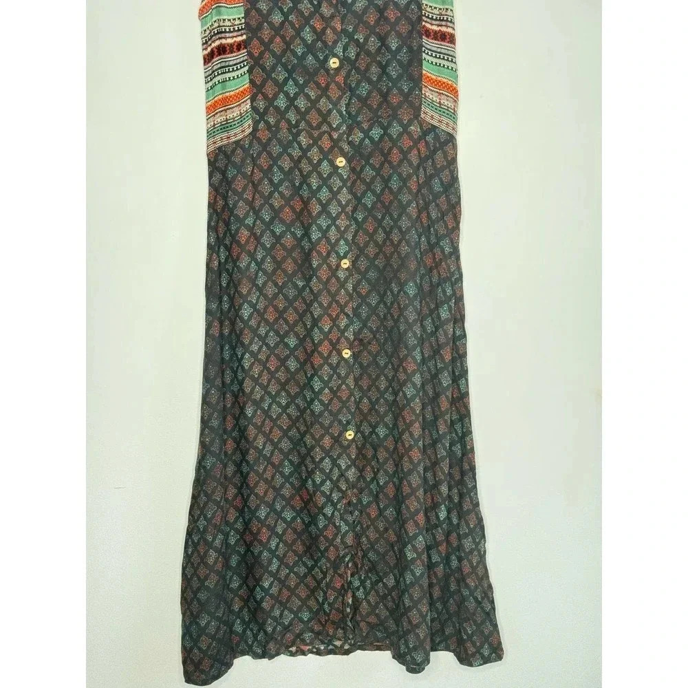 Soch Midi Button Down Patchwork Dress Boho Dress … - image 3